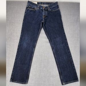 Hollister 100% Cotton Dark Wash Slim Straight Denim Jeans. 30 × 30